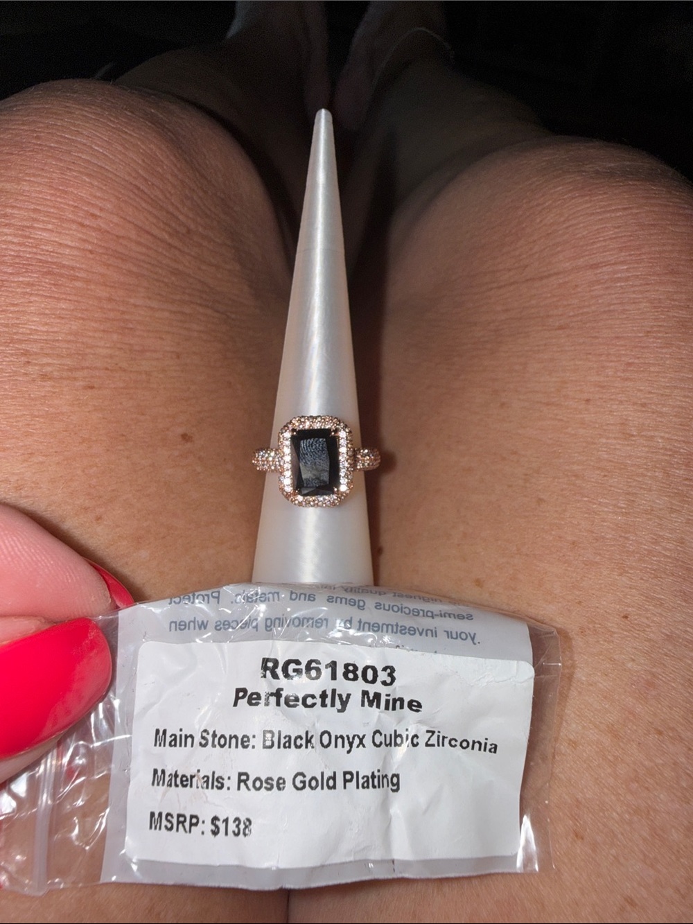 Perfectly Mine Rose Gold Ring with Black Onyx Cubic Zirconia